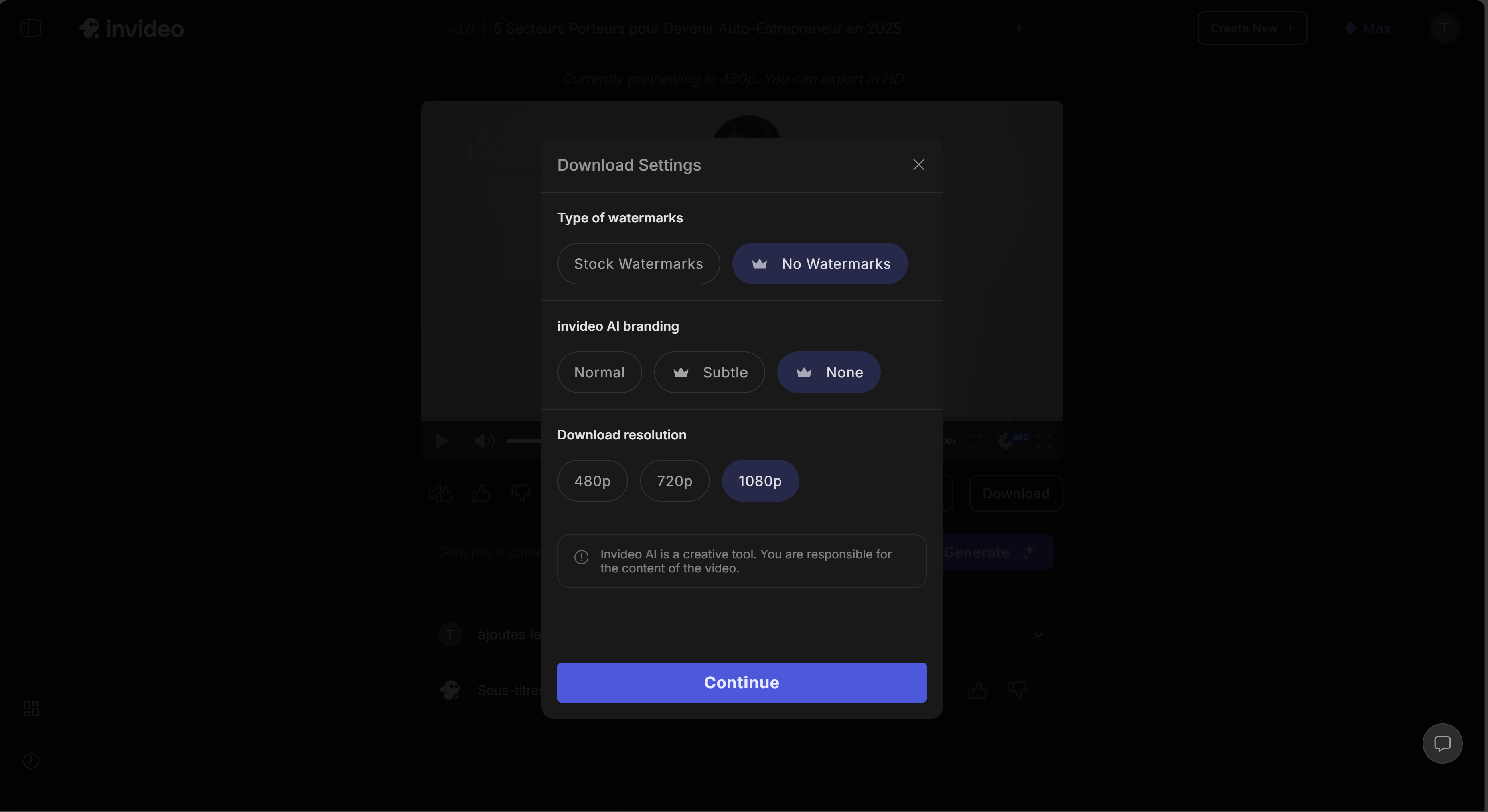 Exportoptionen für Video AI