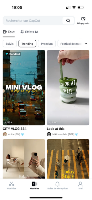 CapCut mobile editor interface
