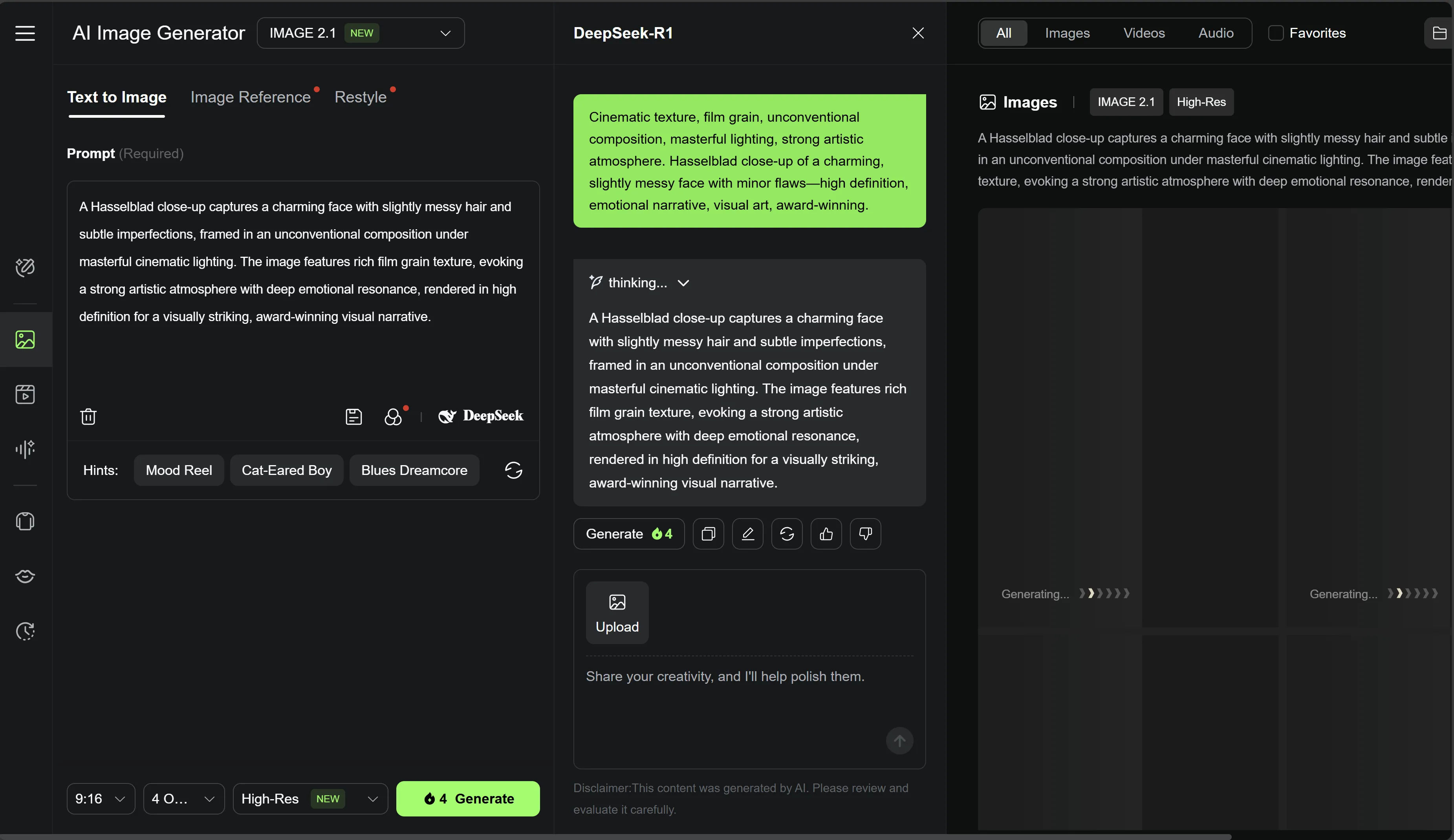 Ejemplo de flujo en Kling