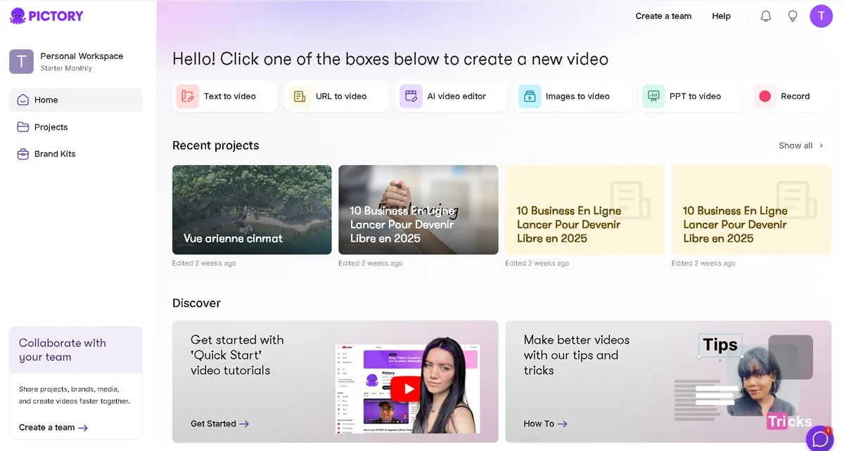Visual de comparación de Pictory